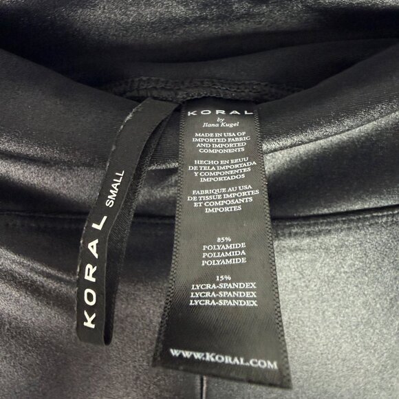 Koral Densonic High Rise Infinity Short Biker Black High Shine Size Small S EUC - Picture 6 of 9